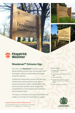 Woodsman entrance sign data sheet