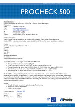 Procheck 500 performance specification