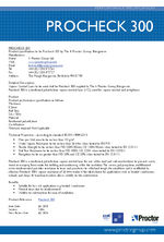 Procheck 300 performance specification