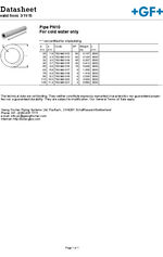 Pipe PN10 for cold water only data sheet