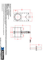 Inline 500mm penstock technical drawing