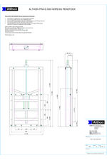 Heavy duty 500mm penstock technical drawing