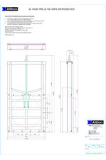 Heavy duty 700mm penstock technical drawing