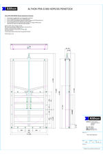 Heavy duty 800mm penstock technical drawing