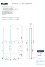 Heavy duty 900mm penstock technical drawing
