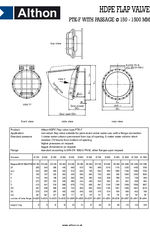 HDPE flange mounted flap valves datasheet