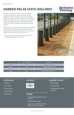 Harrier PAS 68 static bollards spec sheet