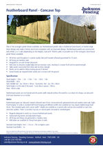 Featherboard panel - concave top spec sheet