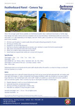 Featherboard panel - convex top spec sheet