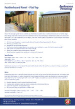 Featherboard panel - flat top spec sheet