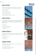 Fence spikes spec sheet
