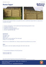 Roman Fence Topper Spec Sheet