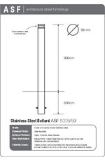 ASF 5008-89 stainless steel bollard