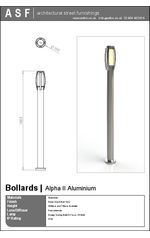 ASF AlphaII Aluminium illuminated bollard