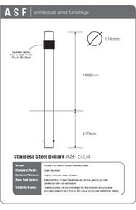 ASF 5004 316 Stainless Steel Bollard
