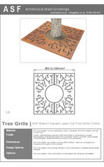 ASF Branch Square Corten Steel Tree Grille