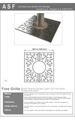 ASF Branch Square Stainless Steel Tree Grille