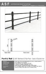 ASF Blenheim 3 Rail Cast Iron Post