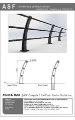 ASF Quayside 3 Rail Recycled Cast Iron Post