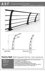 ASF Quayside 5 Rail Recycled Cast Iron Post