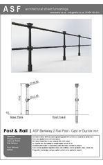 ASF Berkeley 2 Rail Recycled Cast Iron Post