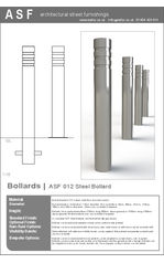 ASF 012 triple recessed steel bollard