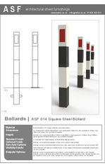 ASF 014 High Visibility Square Steel Bollard