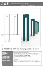 ASF 022 Rectangular Section Steel Bollard
