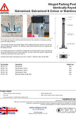 AUTOPA Hinged Parking Post - Identically Keyed