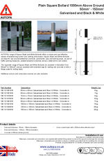 AUTOPA Black & White 1000 Square Bollard