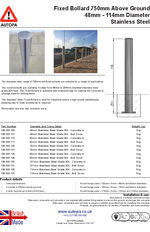 AUTOPA Fixed Post 750 - 48-114mm, Stainless