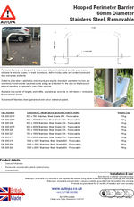 AUTOPA Hooped Perimeter Barrier - 60mm, Stainless, Removable