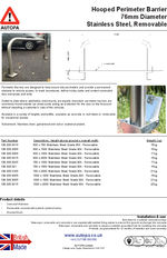 AUTOPA Hooped Perimeter Barrier - 76mm, Stainless, Removable