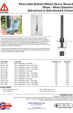 AUTOPA 900 Removable Bollard - Galvanised 60-90