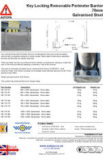 AUTOPA Key Locking Removable Hooped Barrier Galvanised Steel 76mm