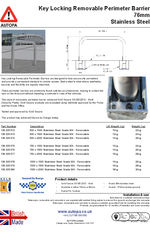 AUTOPA Key Locking Removable Hooped Barrier, Stainless Steel 76mm
