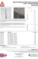 AUTOPA Mitre Top Bollard - Galvanised 76-139