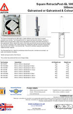 AUTOPA Square RetractaPost-GL 500 - Galvanised 