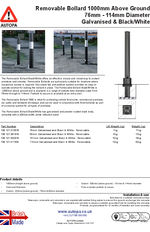 AUTOPA Removable Bollards 1000 76-114 Black-White
