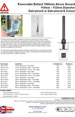 AUTOPA Removable Bollards 1000 114-152