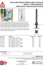 AUTOPA Removable Bollards 1000 168-219