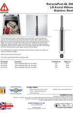 AUTOPA RetractaPost-GL 900 Stainless Lift Assist