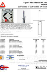 AUTOPA Square RetractaPost-GL 745 Galvanised