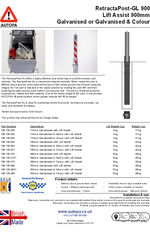 AUTOPA RetractaPost-GL 900 Galvanised Lift Assist