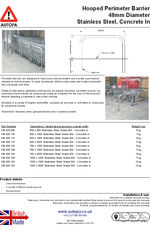 AUTOPA Hooped Perimeter Barrier - 48mm, Stainless, Concrete In