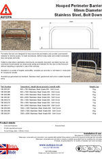 AUTOPA Hooped Perimeter Barrier - 60mm, Stainless, Bolt Down