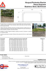 AUTOPA Hooped Perimeter Barrier - 76mm, Stainless, Bolt Down