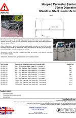 AUTOPA Hooped Perimeter Barrier - 76mm, Stainless, Concrete In