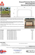 AUTOPA Hooped Perimeter Barrier - 90mm, Galvanised, Bolt Down