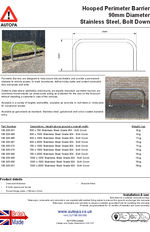 AUTOPA Hooped Perimeter Barrier - 90mm, Stainless, Bolt Down
